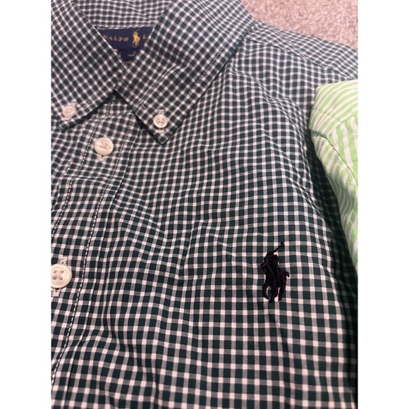 2- Ralph Lauren Polo Button Down Striped Dress Shirts Boys L 14/16 Preppy - Picture 5 of 7